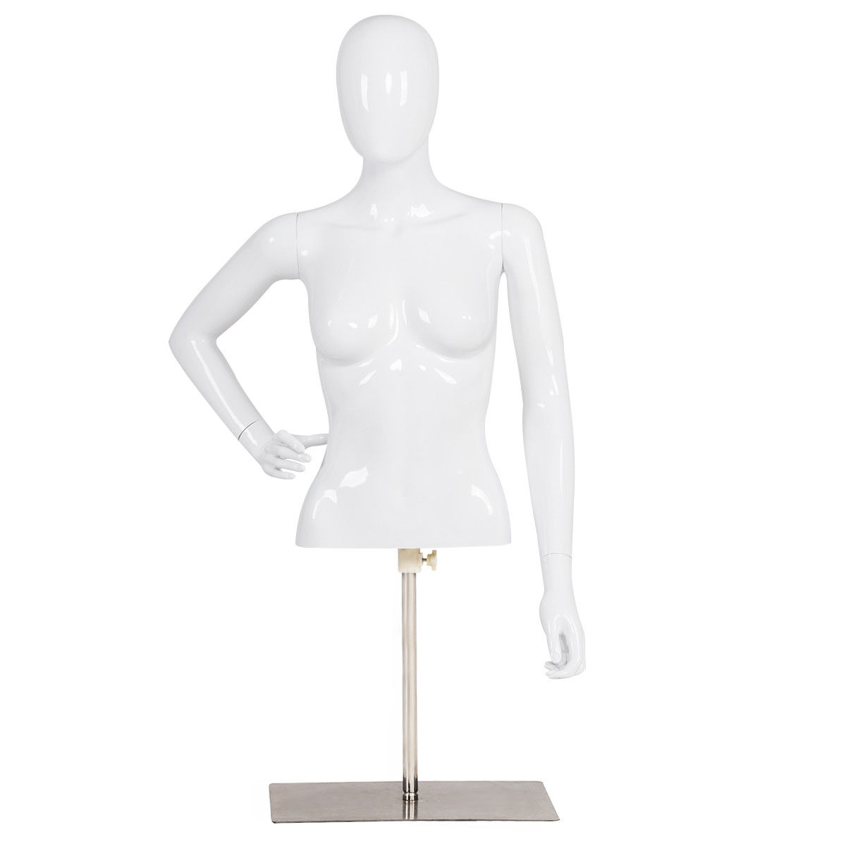 NEW Female Mannequin Plastic Realistic Display Head Turns Dress Form w/ Base NEW Female Mannequin Plastic Realistic Display Head Turns Dress Form w/ Base